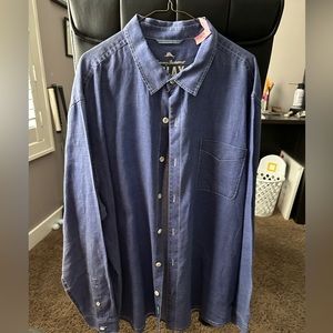 Worn XXL Tommy Bahama long sleeve denim colored